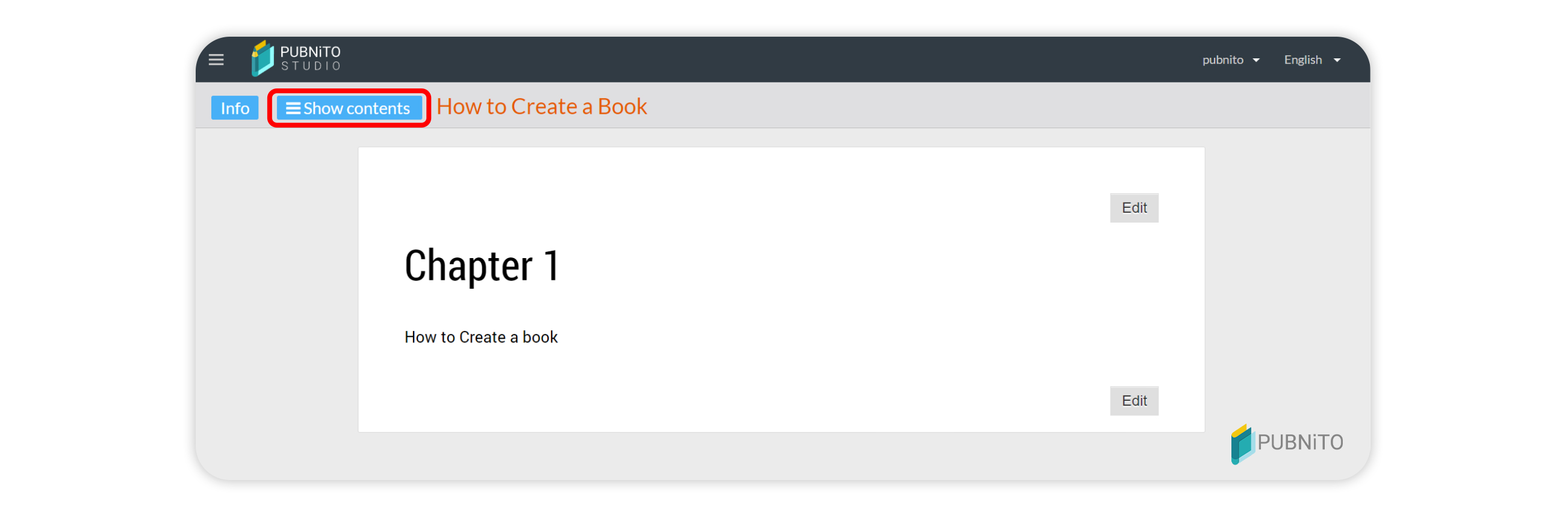  The Show Contents option within the Read Book Page