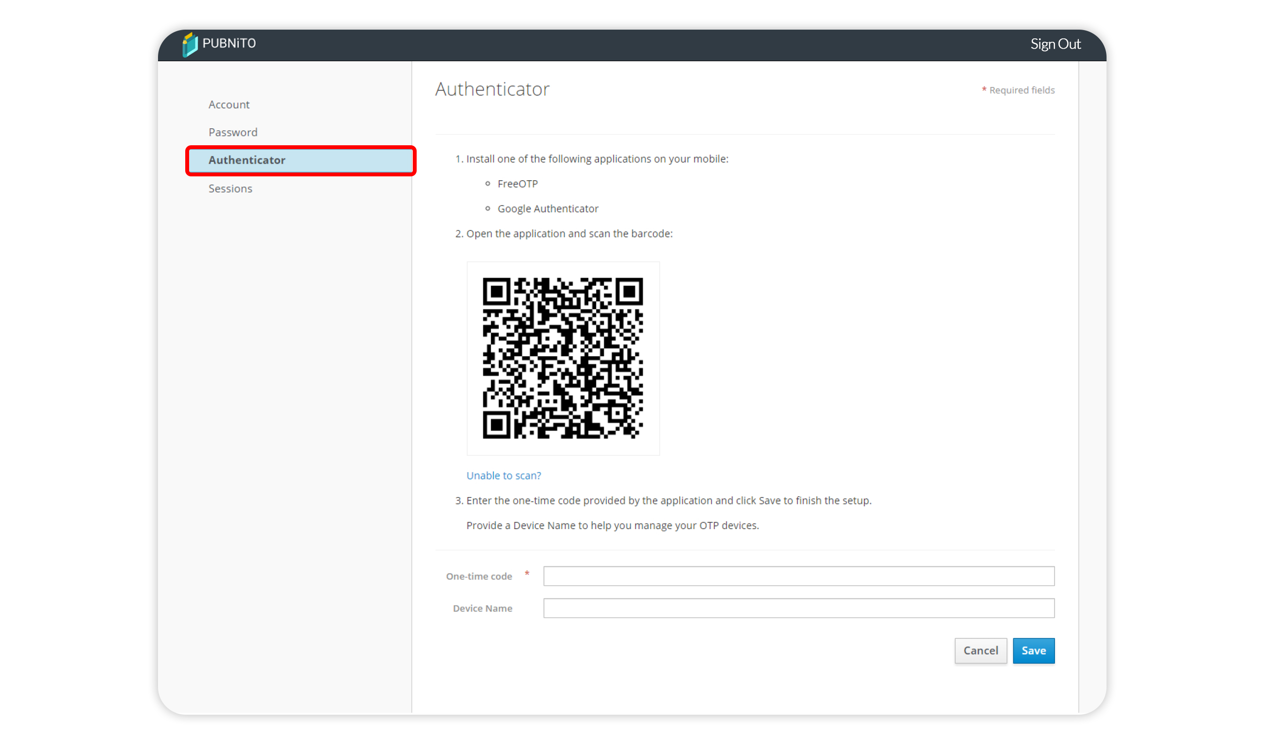 Overview of Authenticator Section