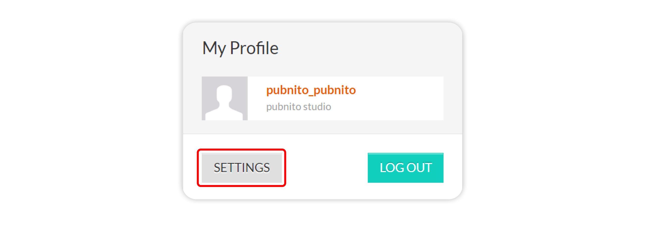 The setting button is highlighted in My Profile